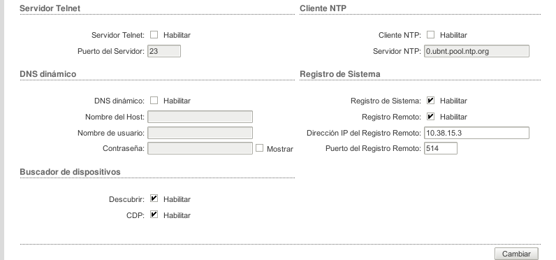 Configuración log remoto Ubiquiti